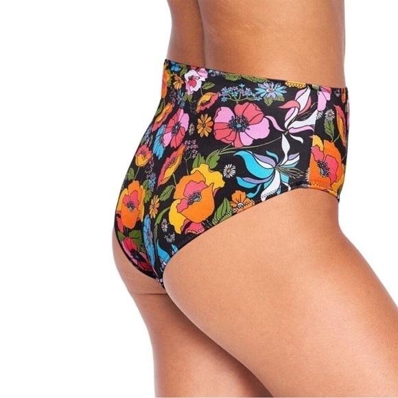 Victoria’s Secret PINK ACTIVE Swim High Waist Bikini Bottoms XS Retro Flowers - Picture 1 of 8